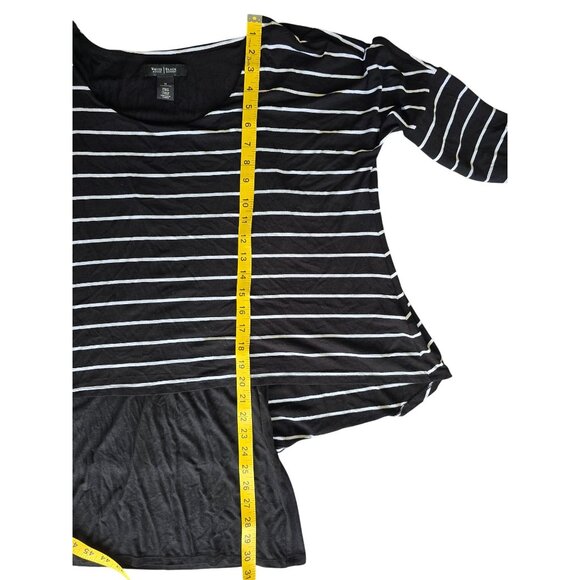 White House Black Market Womens Striped 3/4 Sleeve Black & White Tunic Top M - Picture 6 of 7